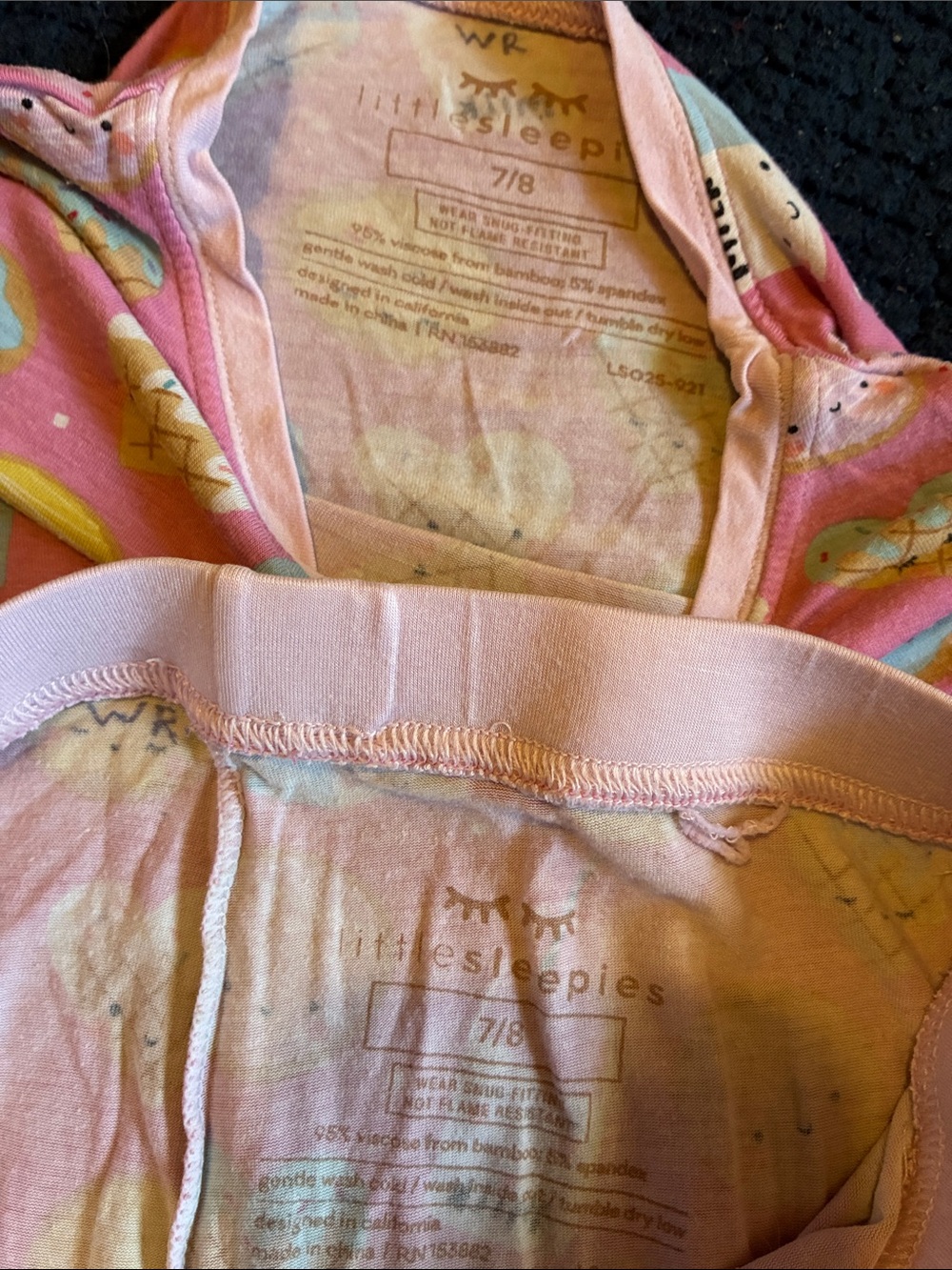 Little Sleepies Pink Heart & Snack Print Long-Sleeve Pajama Set - Picture 3 of 3